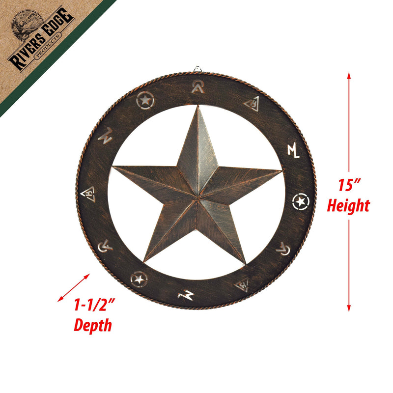 Load image into Gallery viewer, Rustic Metal Wall Art 15in-Barn Star

