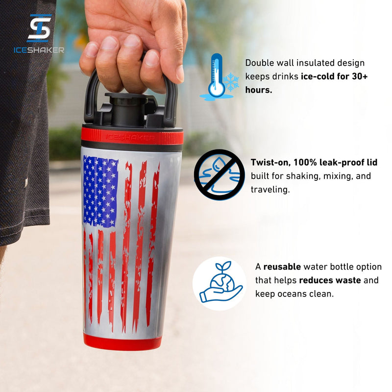 Load image into Gallery viewer, 26oz Ice Shaker - 4D American Flag
