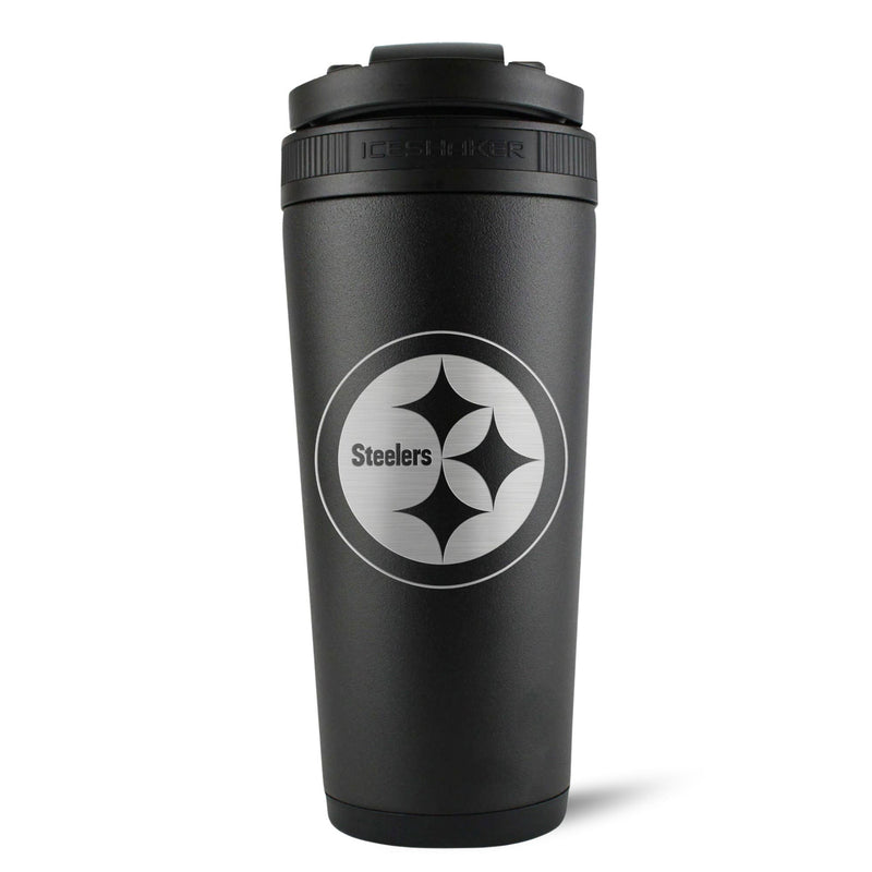 Load image into Gallery viewer, Officially Licensed Pittsburgh Steelers 26oz Ice Shaker - Black
