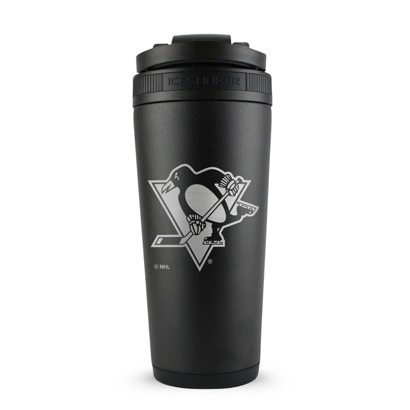 Load image into Gallery viewer, Officially Licensed Pittsburgh Penguins 26oz Ice Shaker - Black
