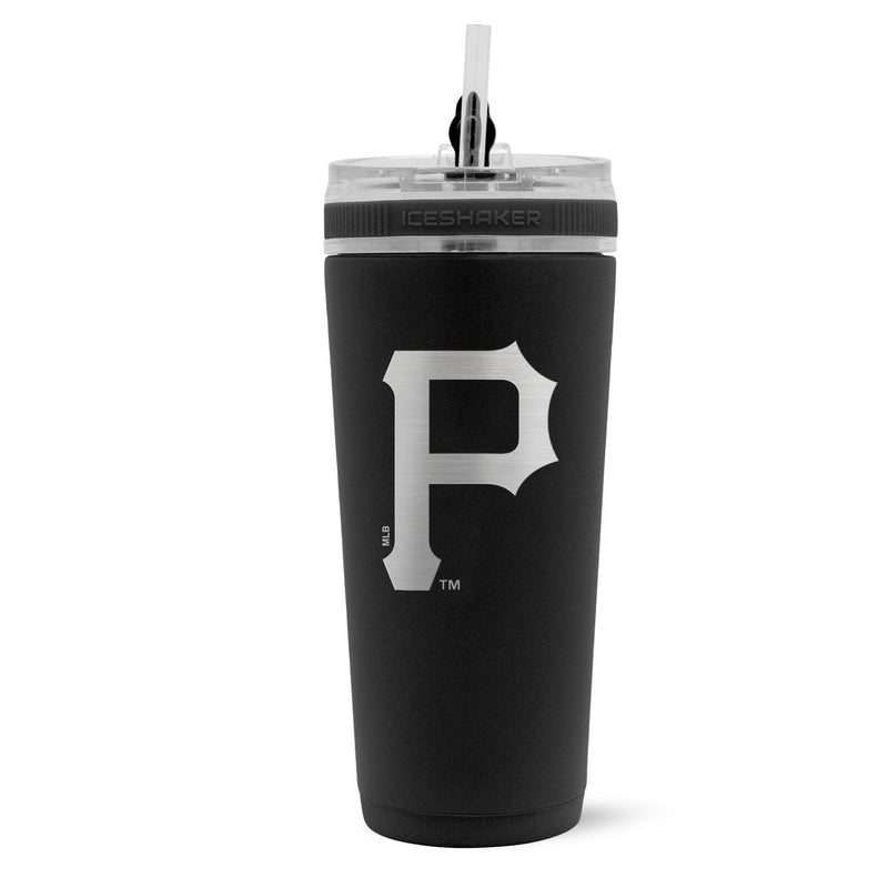 Load image into Gallery viewer, Officially Licensed Pittsburgh Pirates 26oz Flex Bottle - Black
