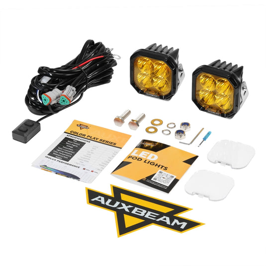 Color Play Series 3 Inch 116W RGB LED Pod Lights Spot Off Road Lights With 8 Backlight Options