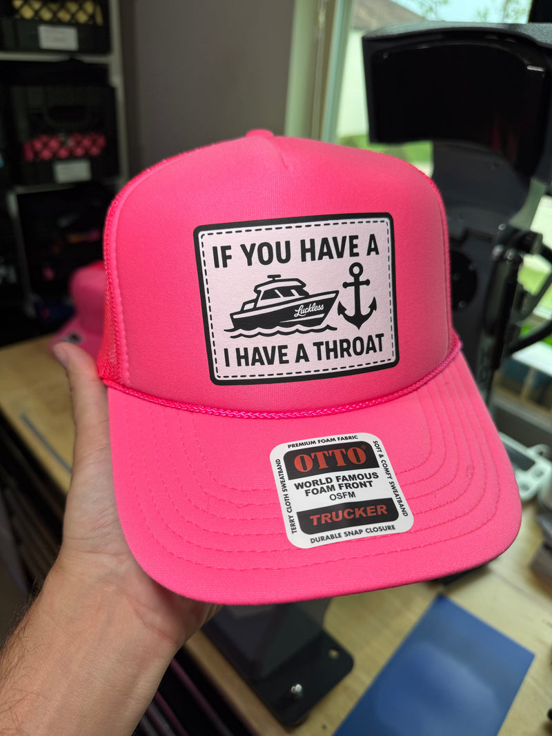 Load image into Gallery viewer, Boat Throat Trucker Hat
