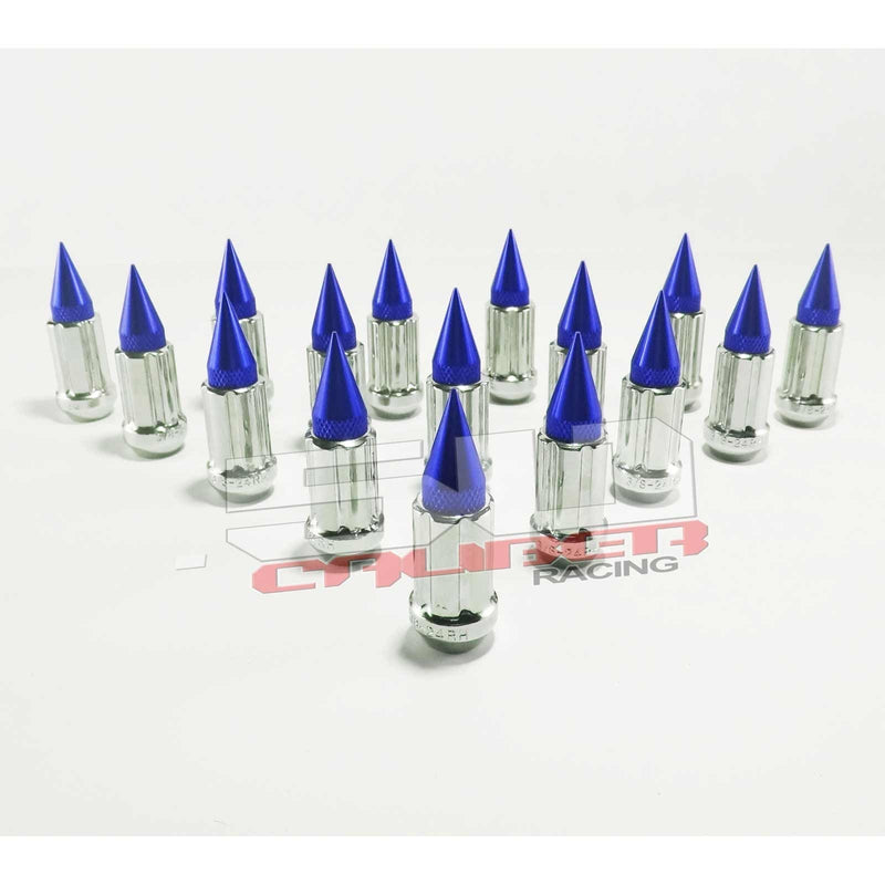 Load image into Gallery viewer, 12 x 1.5 mm Chrome Spiked Lug Nuts Anodized - 16 Pack
