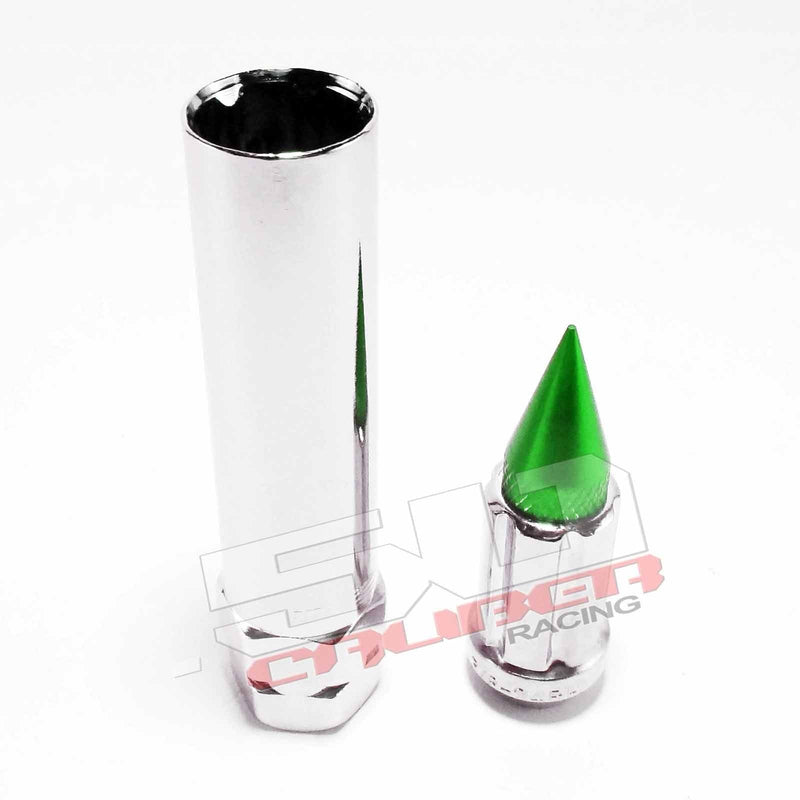 Load image into Gallery viewer, 12 x 1.5 mm Chrome Spiked Lug Nuts Anodized - 16 Pack
