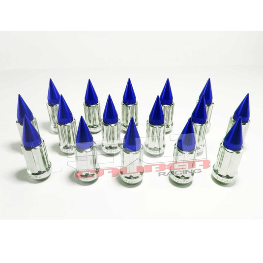3/8 x 24 Chrome Spiked Lug Nuts Anodized - 16 Pack