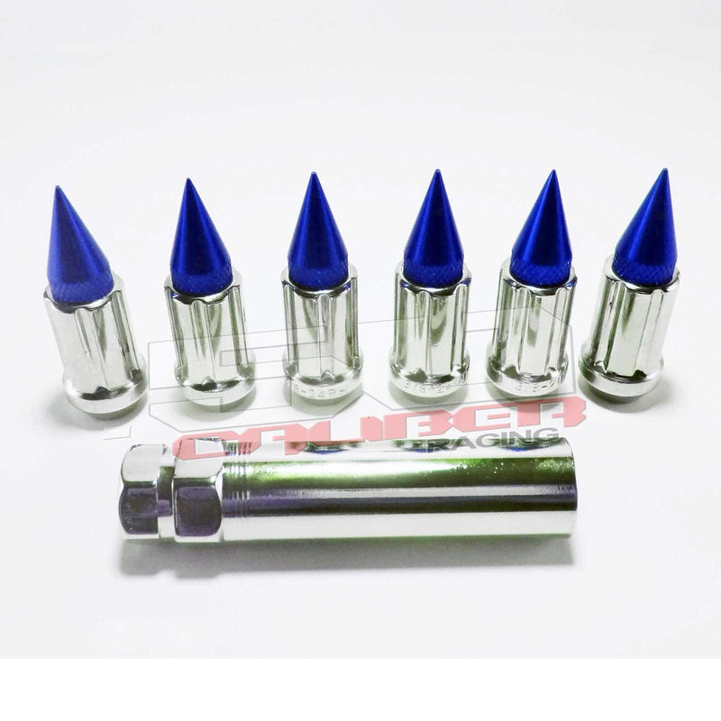 Load image into Gallery viewer, 3/8 x 24 Chrome Spiked Lug Nuts Anodized - 16 Pack
