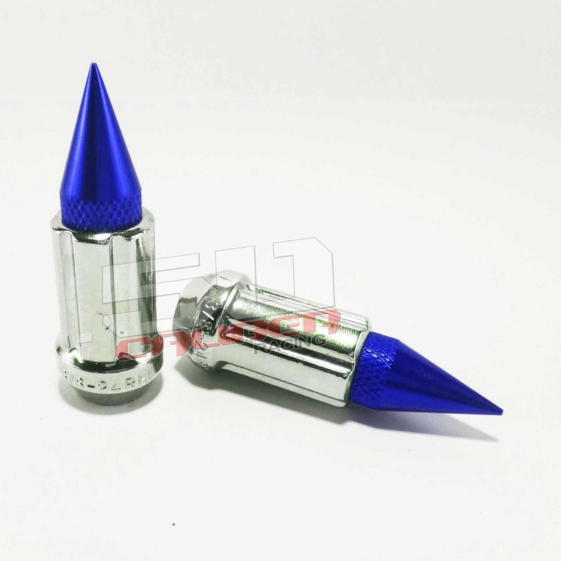 Load image into Gallery viewer, 3/8 x 24 Chrome Spiked Lug Nuts Anodized - 16 Pack
