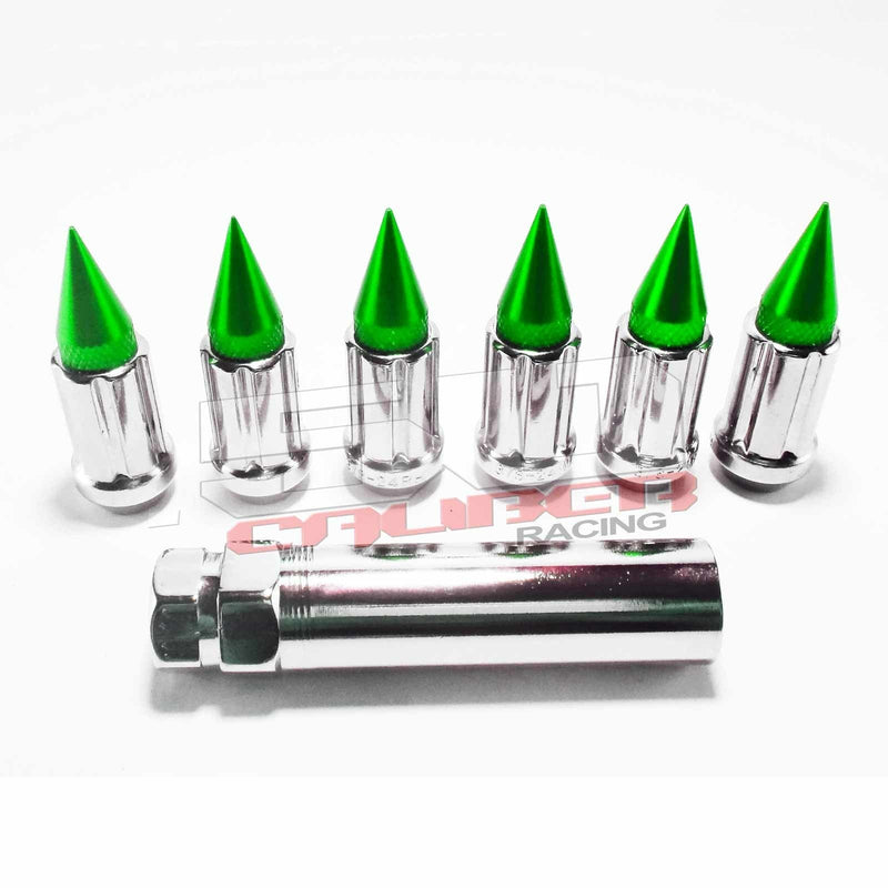 Load image into Gallery viewer, 3/8 x 24 Chrome Spiked Lug Nuts Anodized - 16 Pack
