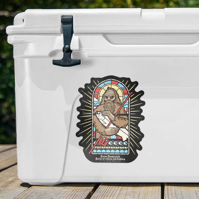 Load image into Gallery viewer, STLHD Saint Sasquatch Sticker - 7" x 5.5"
