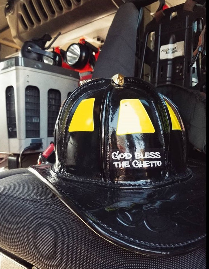 Load image into Gallery viewer, GOD BLESS THE GHETTO HELMET DECAL
