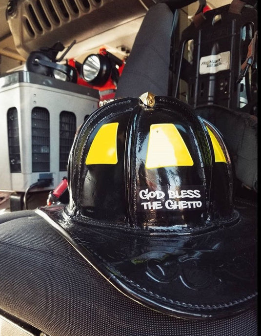 GOD BLESS THE GHETTO HELMET DECAL