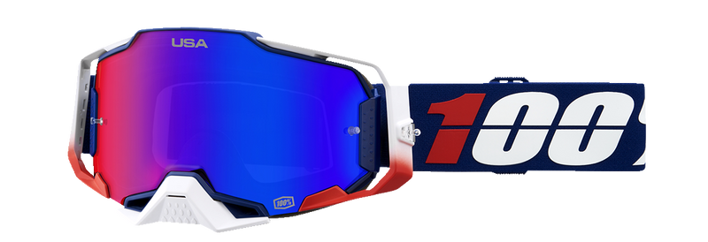 Load image into Gallery viewer, 100% Armega Goggles - MX of Nations - HiPER Red/Blue Mirror 50003-00008
