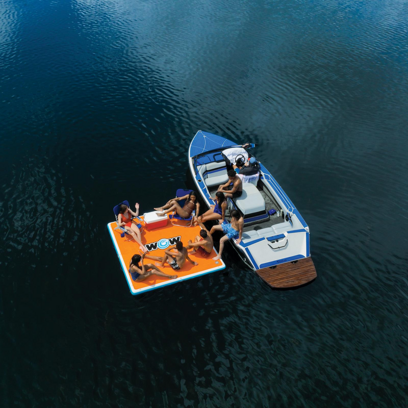 Load image into Gallery viewer, WOW Watersports 8'x8'x6" Drop Stitch Vacation Station Dock with Deckpad
