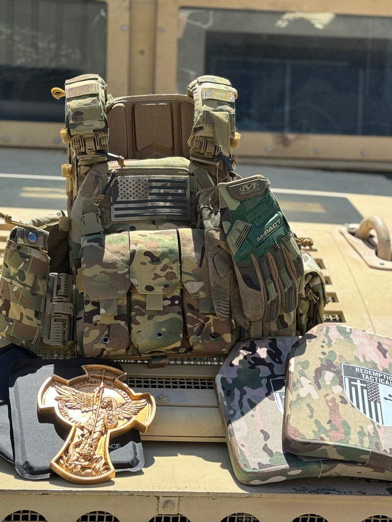 Load image into Gallery viewer, Archangel 2.0 FULL KIT Armor COMBO PACKAGE LIGHTWEIGHT LEVEL IV  (2) 10x12 Front/Back Plates (2) 6x8 Side Plates, Archangel Placard (Level IIIA)
