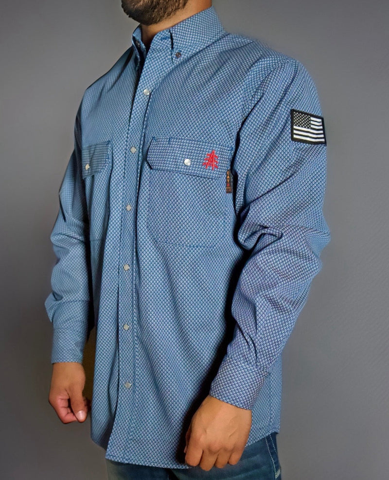 Load image into Gallery viewer, FR Pearl Snap Work Shirt - Conqueror Navy
