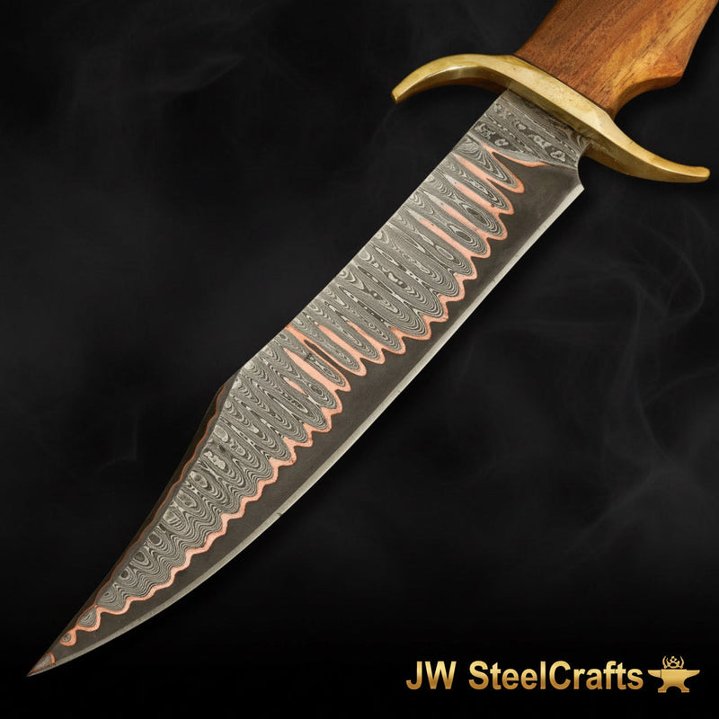 Load image into Gallery viewer, Timberland Trapper Bowie Knife 10" Handmade Damascus Presentation Box
