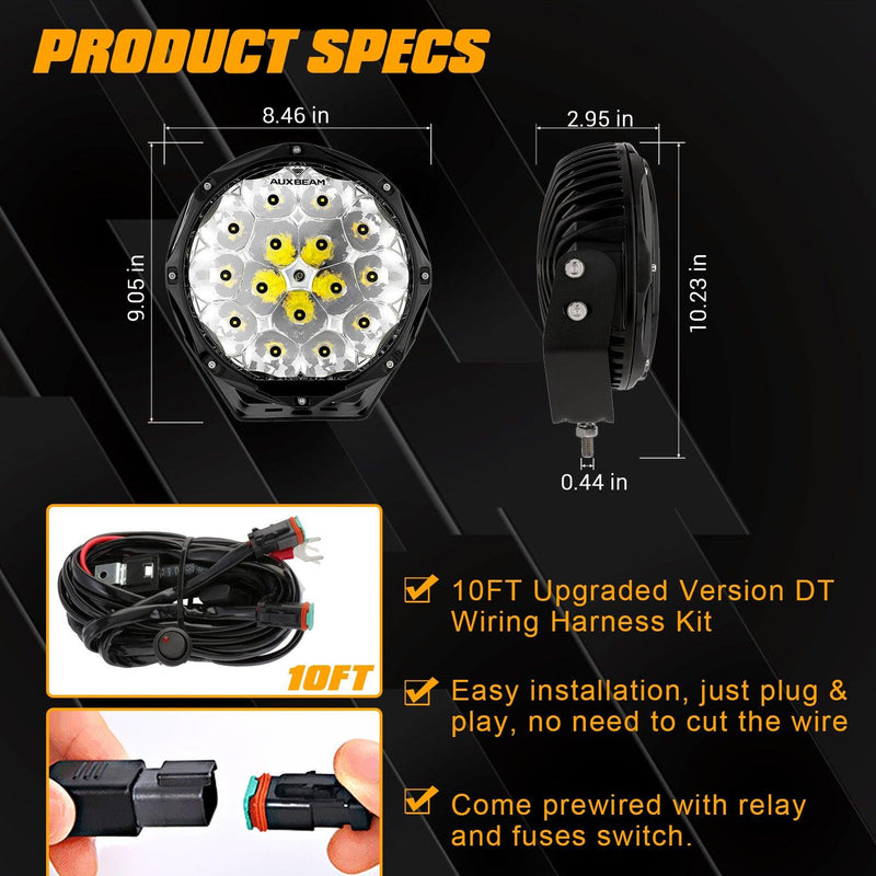 Load image into Gallery viewer, (2pcs/set) 8.5 Inch 150W Round off road lights Spot Beam LED Driving Lights

