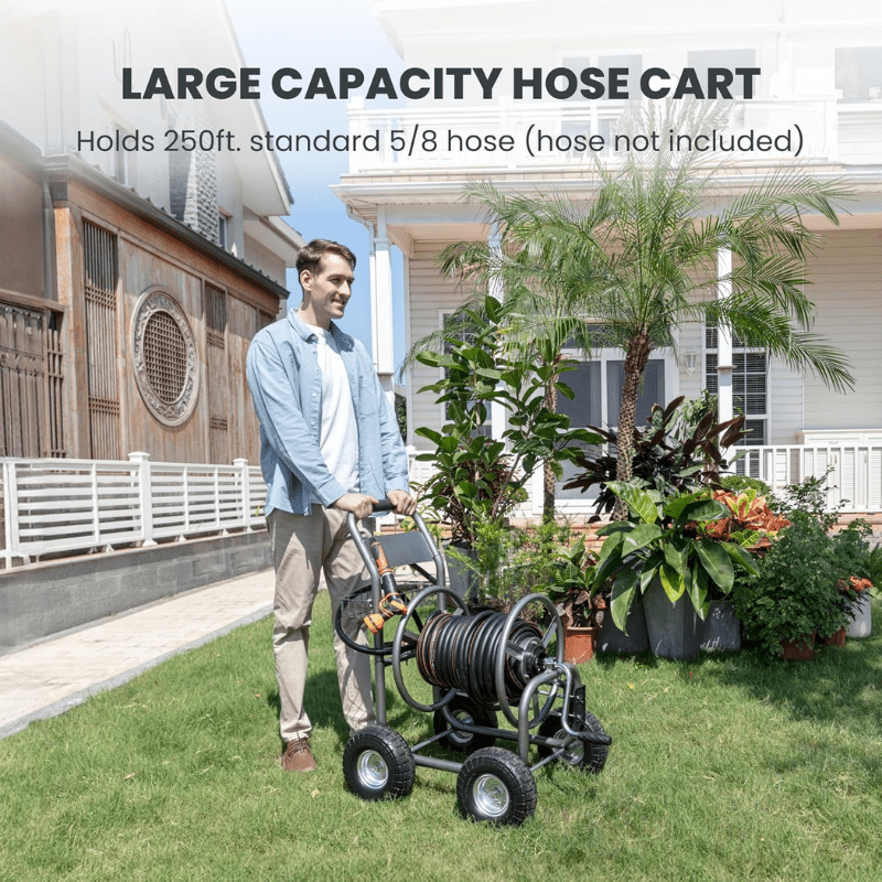 Load image into Gallery viewer, Garden Hose Reel Cart-4 Wheels-Heavy Duty
