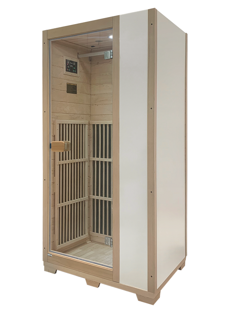 Load image into Gallery viewer, Blisspod | Vienna | Far Infrared Sauna | Canadian Hemlock Very Low EMF | 72.8"H x 35.4"W x 25.6"D | 1 Person
