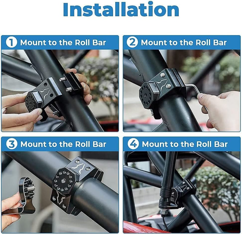 Load image into Gallery viewer, Whip Light &amp; Flag mount &amp; 5 Pin ATV Rocker Switch &amp; Backup Lights
