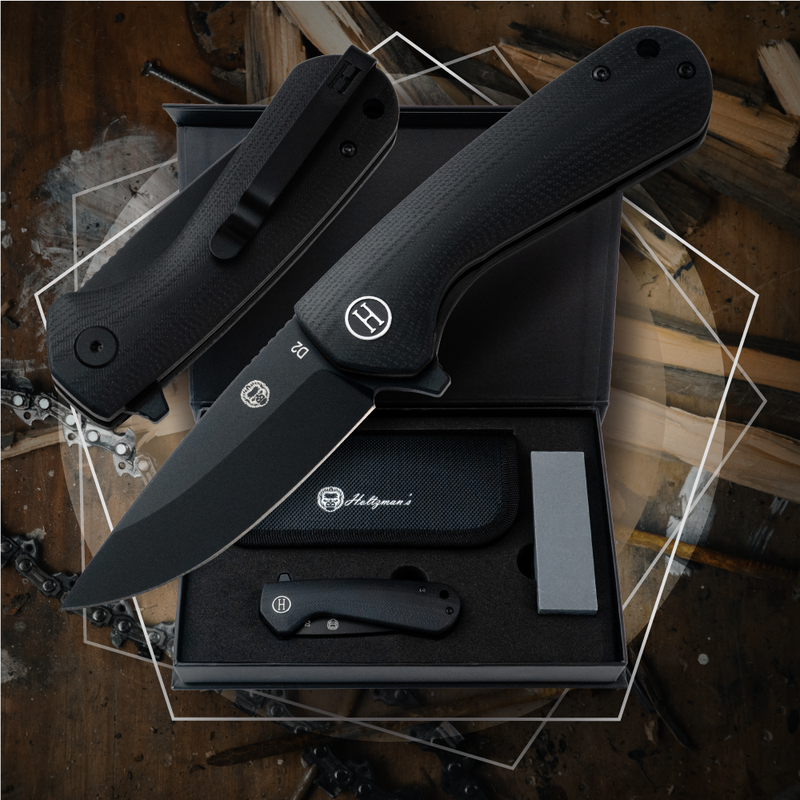 Load image into Gallery viewer, The Peasant Folding Pocket Knife Giftset for Men and Women (Black)

