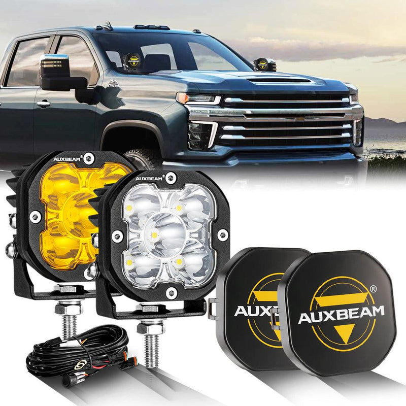Load image into Gallery viewer, 3 Inch 80W 9600LM LED Pods Lights White&amp;Amber for CHEVROLET
