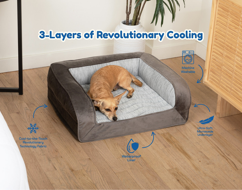 Load image into Gallery viewer, PupChill™ Cooling Bolster Dog Bed
