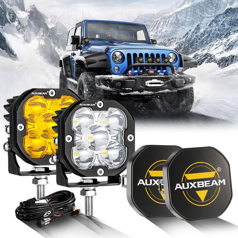 Load image into Gallery viewer, 3 Inch 80W 9600LM LED Pods Lights White&amp;Amber for JEEP
