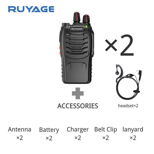 Ruyage 888s UHF Analog Long Range Two Way Radio Walkie Talkie