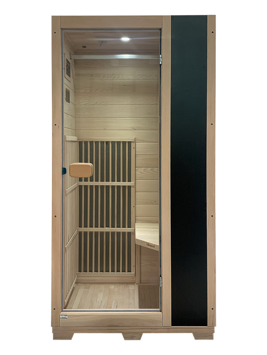 Blisspod | Vienna | Far Infrared Sauna | Canadian Hemlock Very Low EMF | 72.8"H x 35.4"W x 25.6"D | 1 Person
