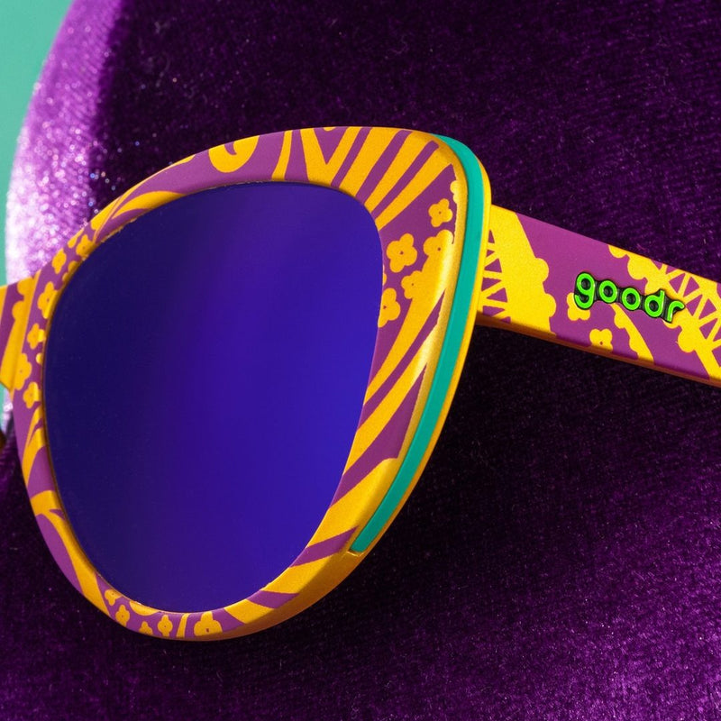 Load image into Gallery viewer, &quot;Don&#39;t Ask How I Got These&quot; Mardi Gras Glam G Polarized Sunglasses
