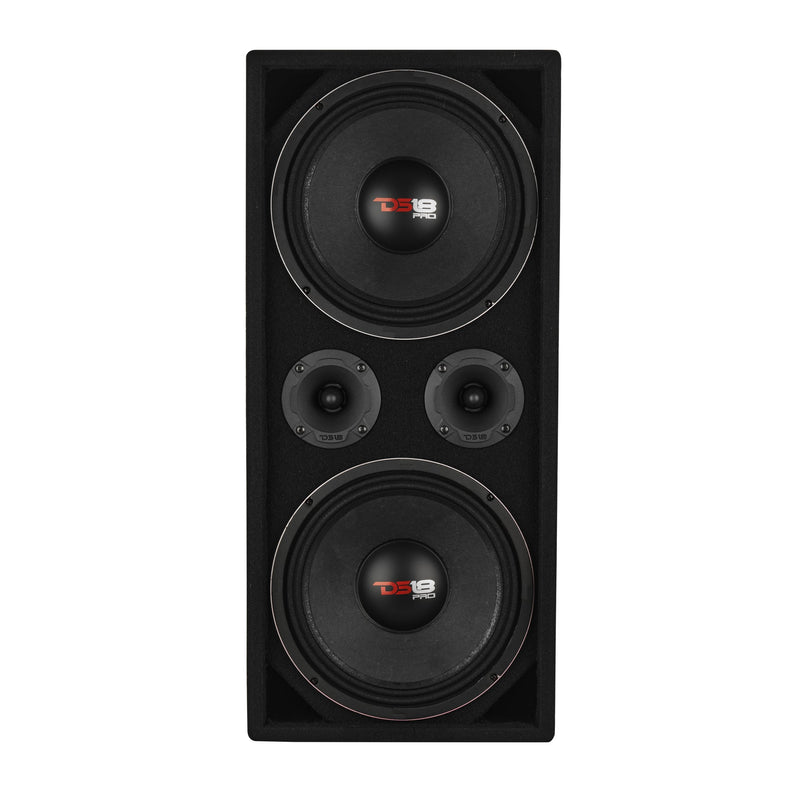 Load image into Gallery viewer, Loaded Voceteo Enclosure with Dual 10" Mids, Dual 3.78" Tweeters, Amplifier &amp; Speakon Cable
