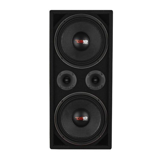Loaded Voceteo Enclosure with Dual 10" Mids, Dual 3.78" Tweeters, Amplifier & Speakon Cable