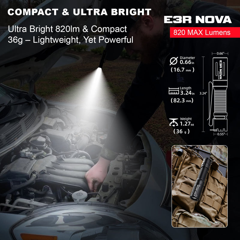 Load image into Gallery viewer, E3R Nova- 820 Lumen Rechargeable Flashlight

