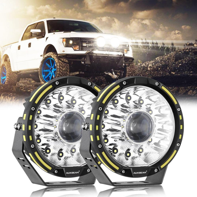Load image into Gallery viewer, (2pcs/set) 7 Inch 230W 33332LM 360-PRO Series Custom Lens Offroad LED Driving Lights+Amber/Black Covers(Optional) for FORD F150 F250

