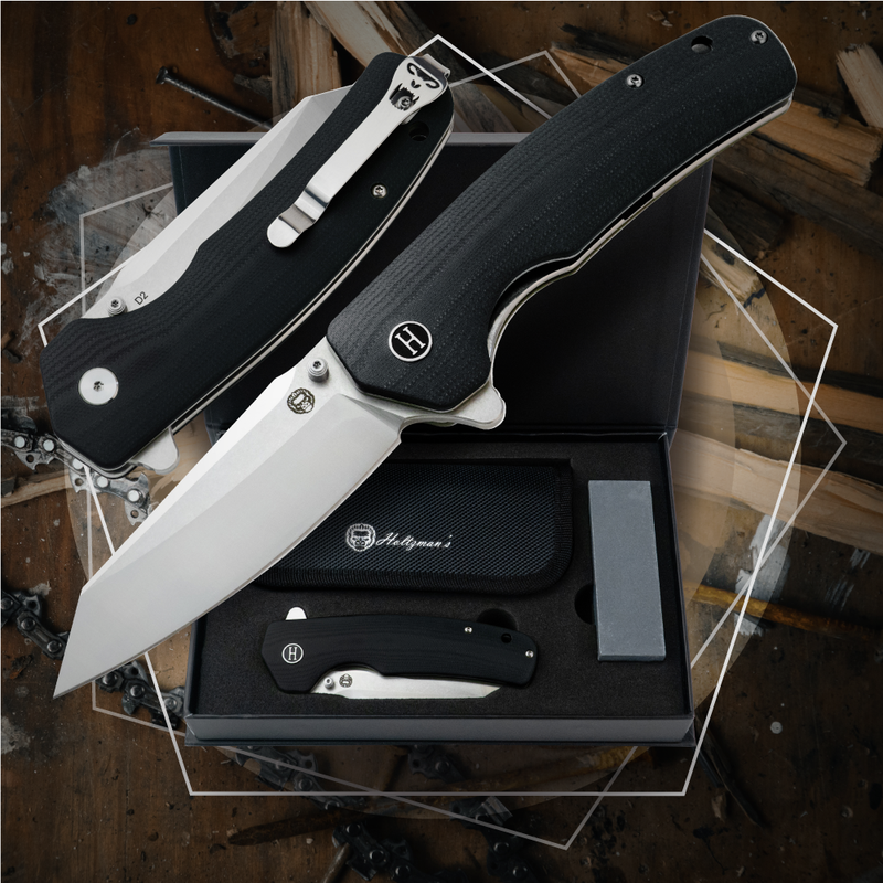 Load image into Gallery viewer, The Clip Point Folding Pocket Knife Giftset for Men and Women (Silver and Black)
