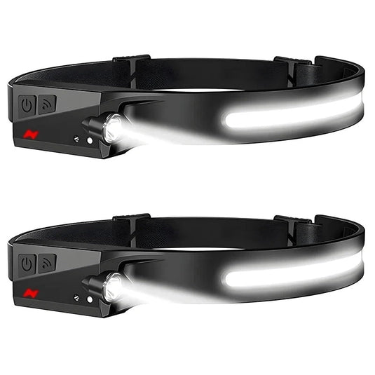 Headlamp USB Rechargeable LED  Waterproof, Motion Sensor Camping/Hiking Light