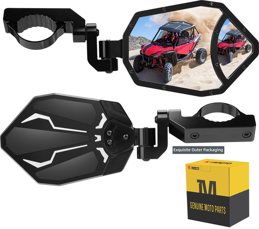 UTV 1.65"-2" Rear View Mirror & 1.6"-2" Round Tube Side Mirror