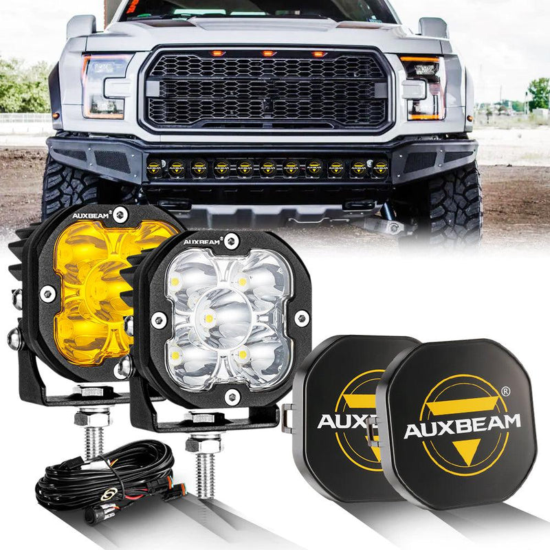Load image into Gallery viewer, 3 Inch 80W 9600LM LED Pods Lights White&amp;Amber for FORD
