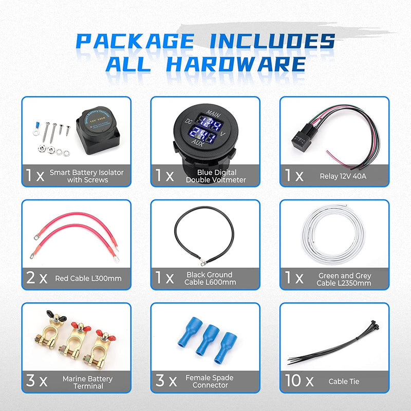 Load image into Gallery viewer, UTV ATV Dual Battery Isolator Kit 12V 140AMP
