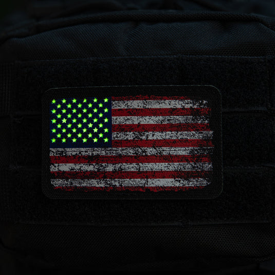 M-Tac patch US flag vintage ( 3" x 2") Black/GID