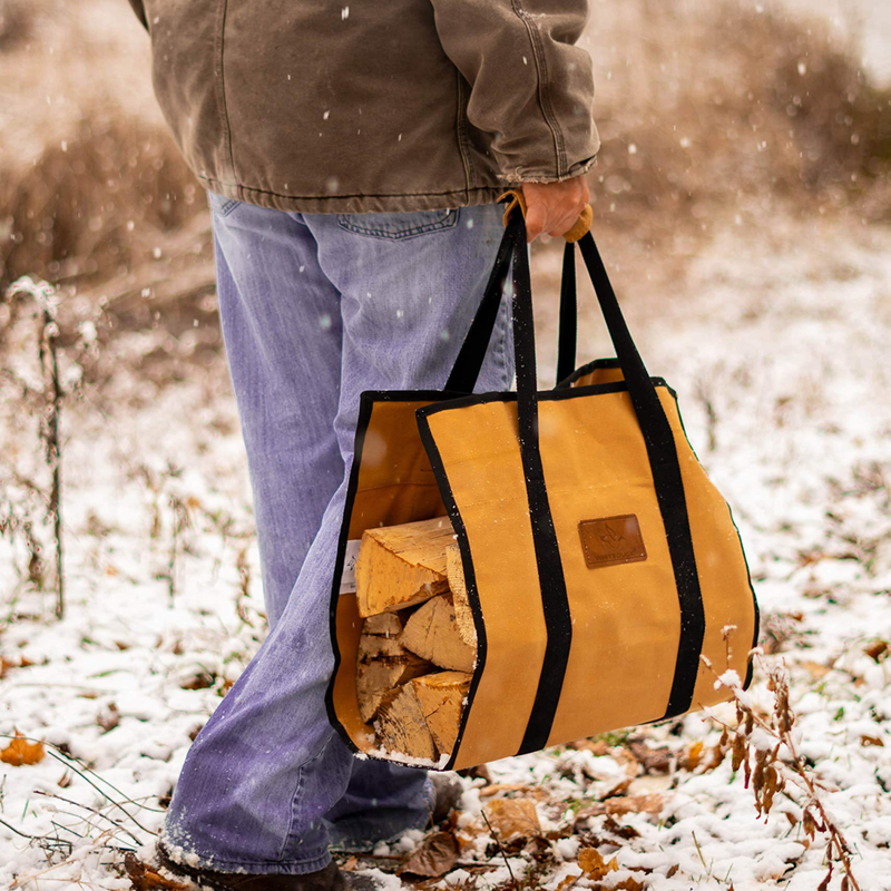 Load image into Gallery viewer, Diamond Shape Canvas Firewood Log Carriers

