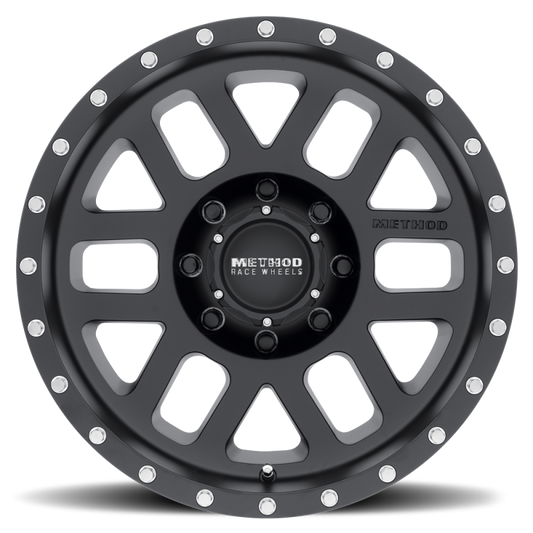 Method MR306 Mesh 18x9 -12mm Offset 8x6.5 130.81mm CB Matte Black Wheel