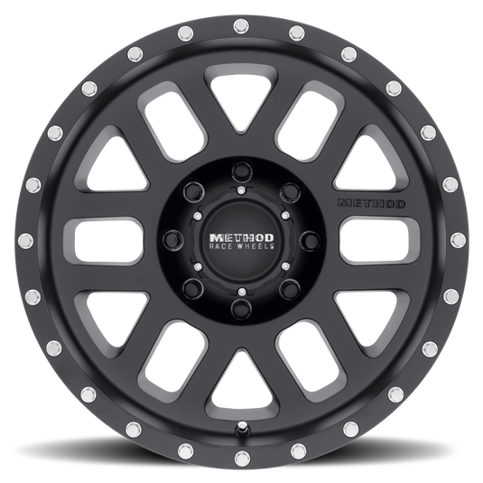 Method MR306 Mesh 18x9 -12mm Offset 8x6.5 130.81mm CB Matte Black Wheel