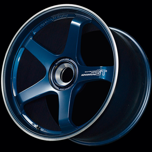 Advan GT for Porsche 21x11.0 / +60 Offset / 5x130 / 71.8mm Bore / Racing Titanium Blue and Ring YAQ1M60PDP