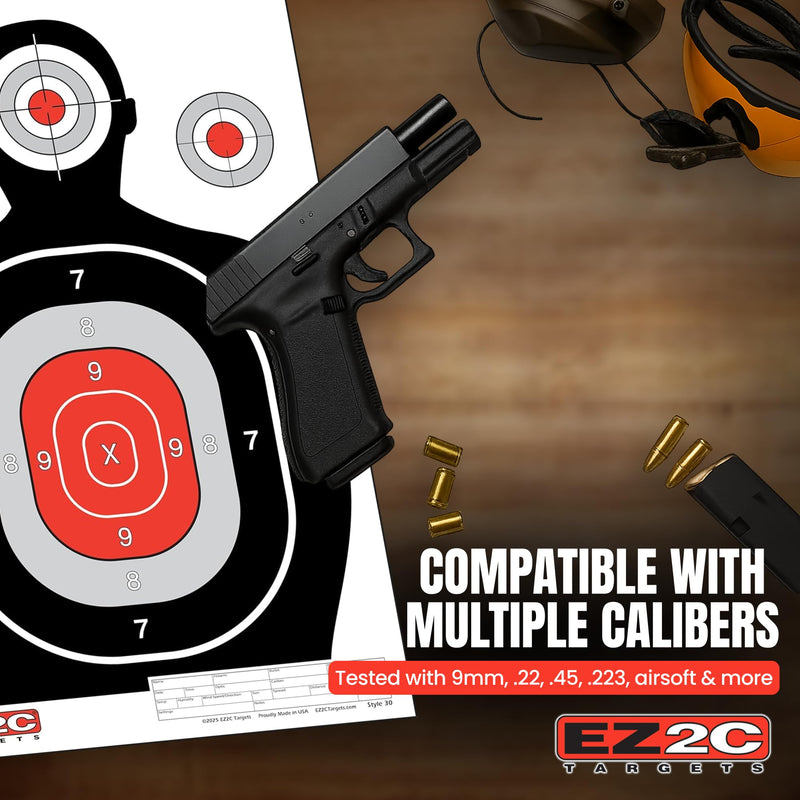 Load image into Gallery viewer, 25 EZ2C 12"x18" Silhouette Shooting Target USA MADE Paper Range Targets (Peel-Off Pad of 25)
