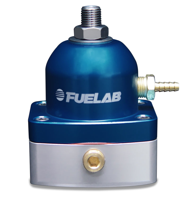 Load image into Gallery viewer, Fuelab 535 TBI Adjustable Mini FPR 10-25 PSI (2) -6AN In (1) -6AN Return - Blue
