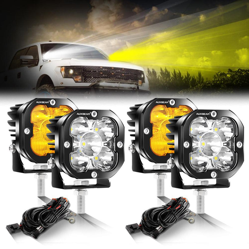 Load image into Gallery viewer, 3 Inch 80W 9600LM LED Pods Lights White&amp;Amber for FORD
