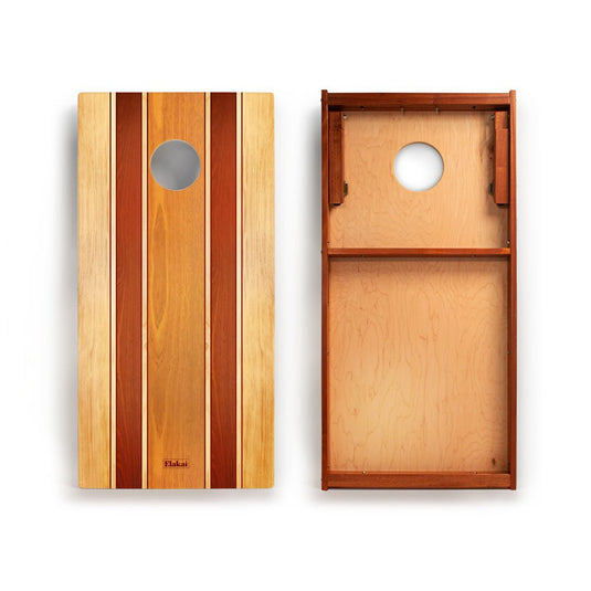 2ft x 4ft Graphic Wood Classic Cornhole Set | Natural Surf Beach Collection
